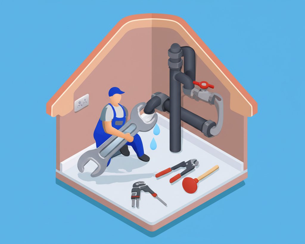 Professional plumber repairing pipes in a South Riding, VA home.